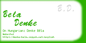 bela denke business card
